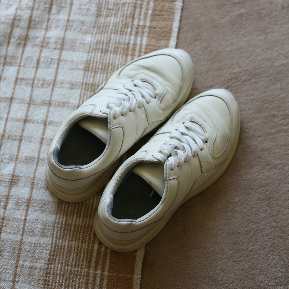 Women's Cream/Off-White Leather Trainers by Everlane, size 10